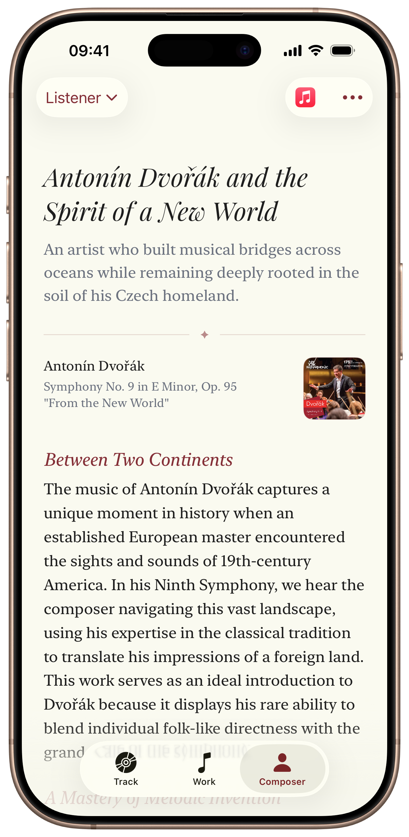 Opus composer context tab