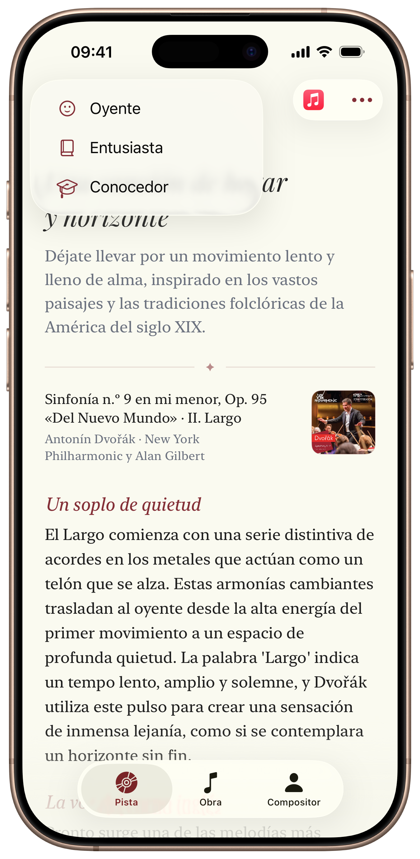 Selector de profundidad de escucha de Opus